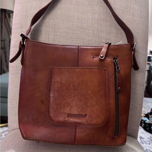 Montana West Counsel and Carry  Rich Brown Leather Shoulder Bag